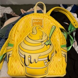 Loungefly Yellow Soft-Serve Ice Cream Mini Backpack with Green Accents